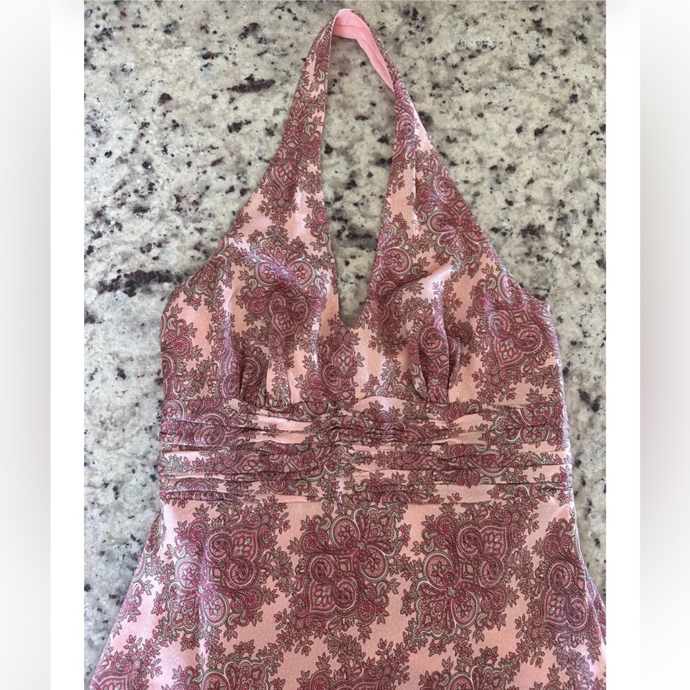 LOFT Pink Halter Midi Dress